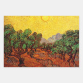 3 verschillende Olijfbomen Scènes van Vincent van Inpakpapier Vel (Voorkant 3)