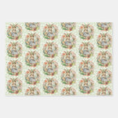 3 Verschillende paashaas lente tijd cadeau Inpakpapier Vel (Voorkant)