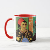 3 verschillende portretten van Gogh  Zouave Mok (Links)