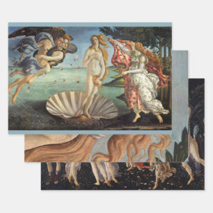 3 verschillende Renaissancekunst van Sandro Bottic Inpakpapier Vel