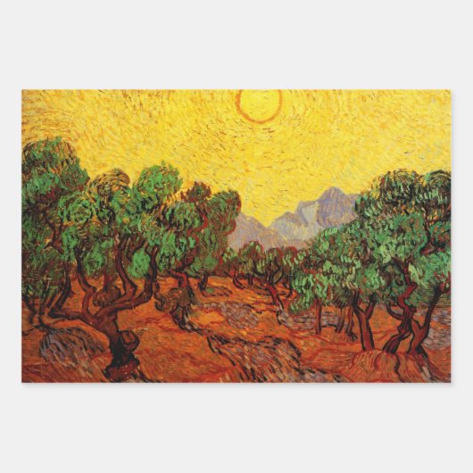 3 verschillende scènes met zonnen van Vincent van  Inpakpapier Vel (Voorkant 2)