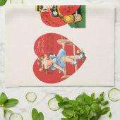 3 Verschillende Zoete Oude Hartjes Voor Valentijns Theedoek (Gevouwen)