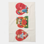 3 Verschillende Zoete Oude Hartjes Voor Valentijns Theedoek (Verticaal)