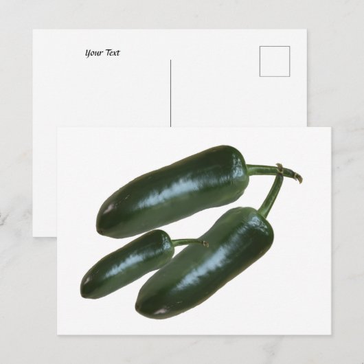 3 Verse groene Jalapeno Peppers Foto stilstaand Briefkaart (Voorkant / Achterkant)
