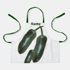 3 Verse groene Jalapeno Peppers Foto stilstaand Schort