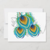 3 Veters Peacock Birds Wedding Response Kaart (Voorkant)
