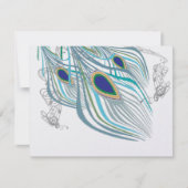 3 Veters Peacock Birds Wedding Response Kaart (Voorkant)