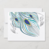 3 Veters Peacock Birds Wedding Response Kaart (Voorkant)