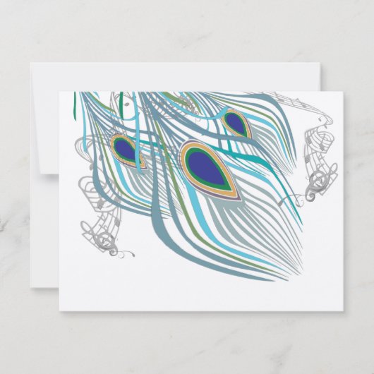 3 Veters Peacock Birds Wedding Response Kaart (Voorkant)