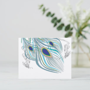 3 Veters Peacock Birds Wedding Response Kaart