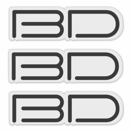 3 vinyl Black Monogram logo Business Bumper Sticker (Voorkant)