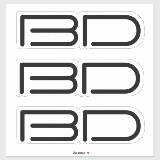 3 vinyl Black Monogram logo Business Bumper Sticker (Vel)