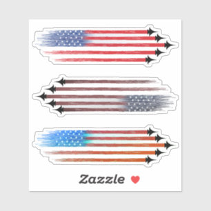 3 Vinyl Stickers plakboek vliegtuig Amerikaanse vl