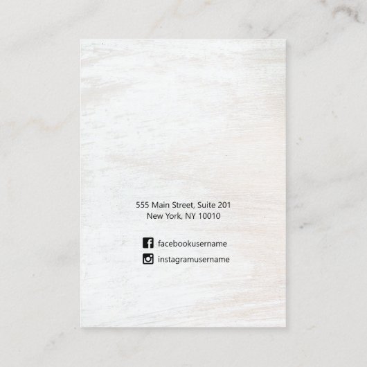 3 Visitekaartje voor witte houten juwelen met mond (Achterkant)