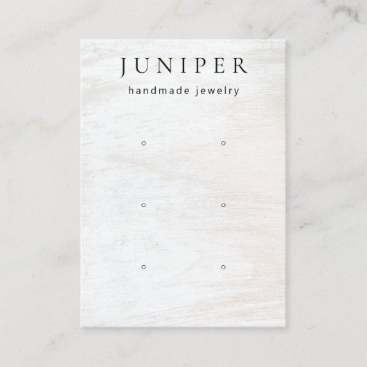 3 Visitekaartje voor witte houten juwelen met mond (Voorkant)