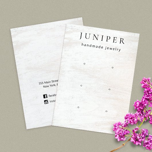 3 Visitekaartje voor witte houten juwelen met mond