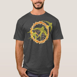 3 Vliegende vogels, bevliegende zon Kunst met Oran T-shirt