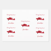 3 Vliegtuig met de naam Merry kerst - Persoonlijk  Inpakpapier Vel (Voorkant 2)