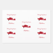 3 Vliegtuig met de naam Merry kerst - Persoonlijk  Inpakpapier Vel (Voorkant)