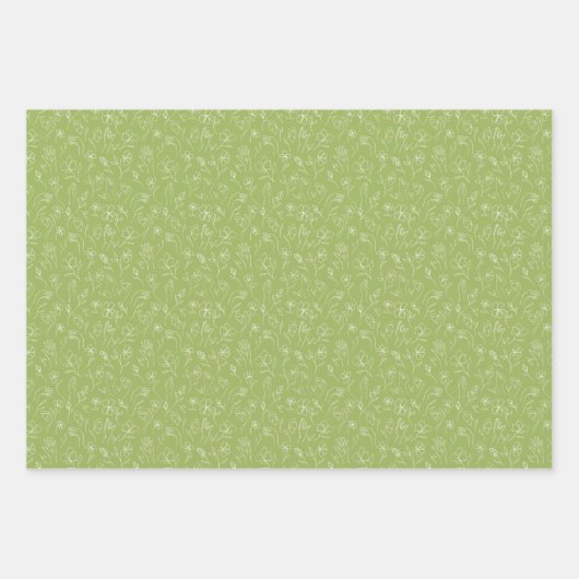 3 Vloerbladen van ASL - wit, rug en groen Inpakpapier Vel (Voorkant 3)