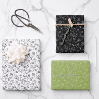 3 Vloerbladen van ASL - wit, rug en groen Inpakpapier Vel
