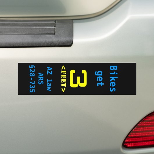 3-voetenwet bumpersticker (Op auto)