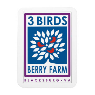 3 Vogels Berry Boerderij Magnet Magneet