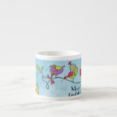 3 Vogels op een Branch Espresso-Mok Espresso Kop (Voorkant)