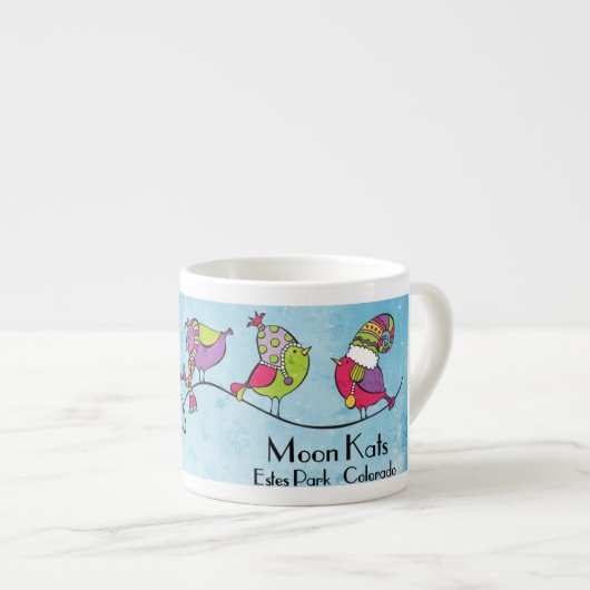 3 Vogels op een Branch Espresso-Mok Espresso Kop (Voorkant rechts)