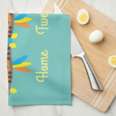 3 vogels op een Wire Home Tweet Home Theedoek (Quarter Fold)