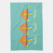 3 vogels op een Wire Home Tweet Home Theedoek (Verticaal)