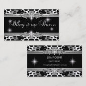 3 voor Lisa Bling Black Elegant Visitekaartje (Voorkant / Achterkant)