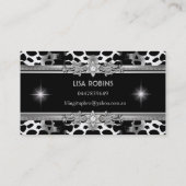 3 voor Lisa Bling Black Elegant Visitekaartje (Achterkant)