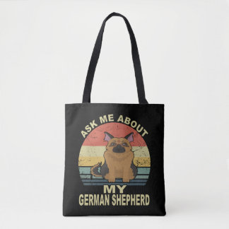 3 Vraag me naar mijn Duitse herder Vintage Tote Bag