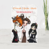 3 Vrienden Drie Zielen 1 Bond Vriendschap Verjaard Kaart (Voorkant)