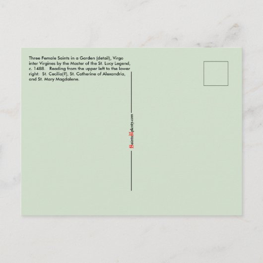 3 Vrouw Zagen in een tuin (detail; M 070) Briefkaart (Achterkant)