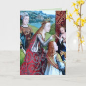 3 Vrouw Zagen in een tuin (detail; M 070) Kaart (Gele Bloem)