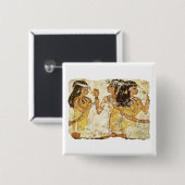 3 vrouwen vierkante button 5,1 cm (Voorkant /achterkant)