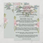 3&w/achtergrond + bloem Verjaardagsdiner Menu (Voorkant / Achterkant)