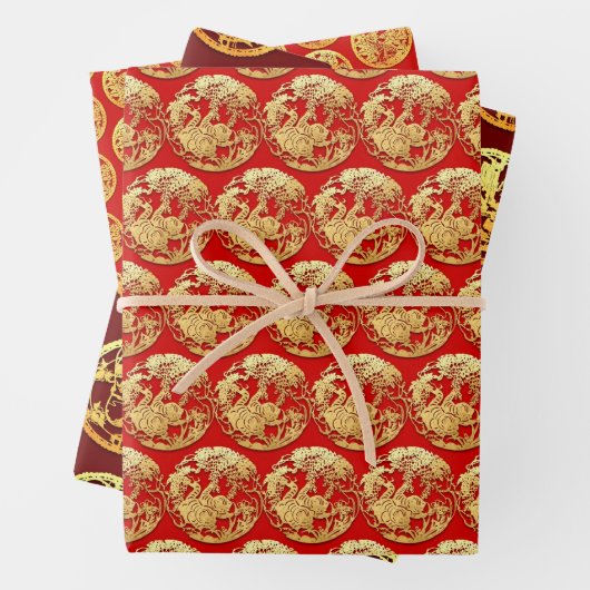 3 W/h3 Gold Chinees tapijtjaar kies C Inpakpapier Vel (In situ)