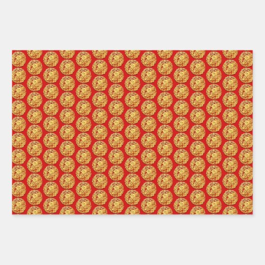 3 W/P2 Gold Chinees kanonnekonijnenjaar Kies C Inpakpapier Vel (Voorkant 3)