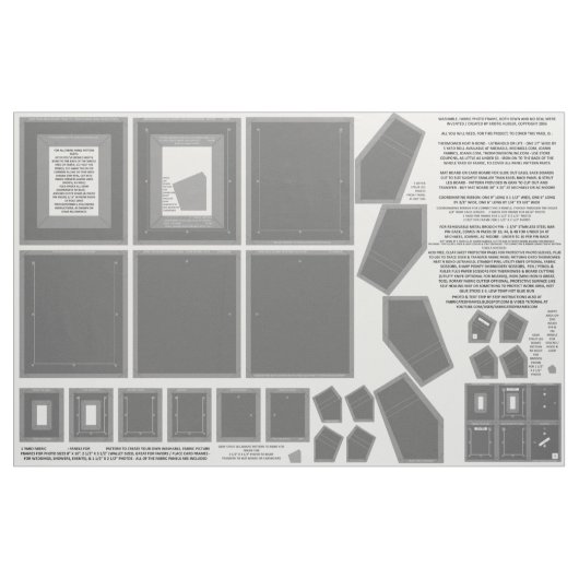 3 wasbare stof NO SEW grijze lijst (Yard (91,4 cm))