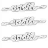 3 waterbestendige zwarte scriptnaam Wis vensterlap Sticker (Voorkant)