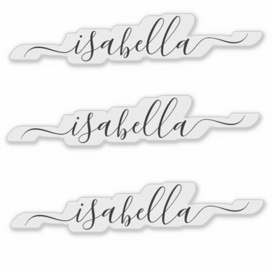 3 waterbestendige zwarte scriptnaam Wis vensterlap Sticker (Voorkant)