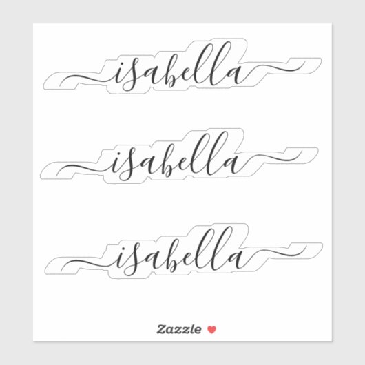 3 waterbestendige zwarte scriptnaam Wis vensterlap Sticker (Vel)