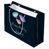 3 Waterverf Butterflies Birthday Groot Cadeauzakje (Voorkant Gekanteld)