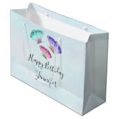 3  Waterverf Butterflies Birthday Groot Cadeauzakje (Voorkant Gekanteld)