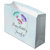 3  Waterverf Butterflies Birthday Groot Cadeauzakje (Achterkant Gekanteld)
