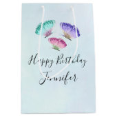 3 Waterverf Butterflies Birthday Medium Cadeauzakje (Voorkant)