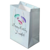 3  Waterverf Butterflies Birthday Medium Cadeauzakje (Voorkant Gekanteld)